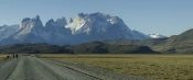 View of Torres del Paine from the entrance Guide of , 