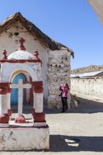 tourist guide of the village Parinacota.  Parinacota - CHILE