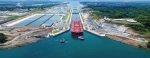 The Panama Canal is an interoceanic navigation route between the Caribbean Sea and the Pacific Ocean that crosses the Isthmus of Panama at its narrowest point, whose length is 82 km..  Ciudad de Panama - Panama