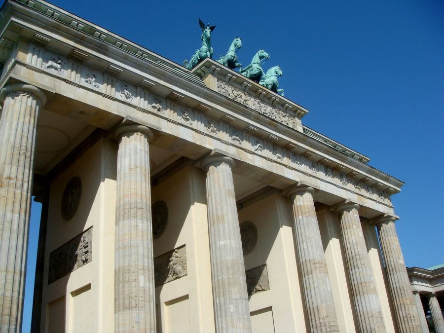 The Brandenburg Gate is the old entrance to Berlin and one of the main symbols of both the city and Germany. Berlin, GERMANY