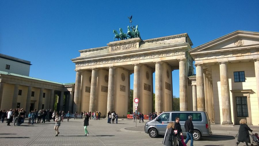 The Brandenburg Gate is the old entrance to Berlin and one of the main symbols of both the city and Germany. Berlin, GERMANY