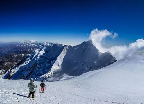 Ascent to the Snowy Illimani (The Guardian of La Paz). , BOLIVIA