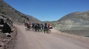 THE ANDES IN MOUNTAIN BIKE. RESERVOIR DEL YESO, Santiago, CHILE