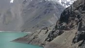 THE ANDES IN MOUNTAIN BIKE. RESERVOIR DEL YESO, Santiago, CHILE