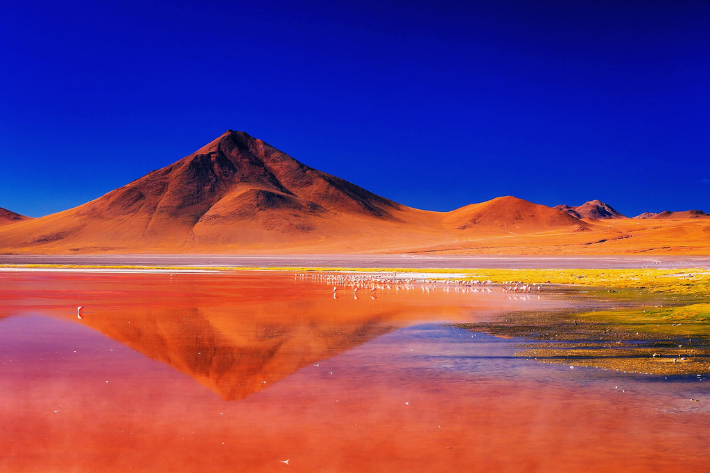 Salar de Uyuni with palace of salt hotel 